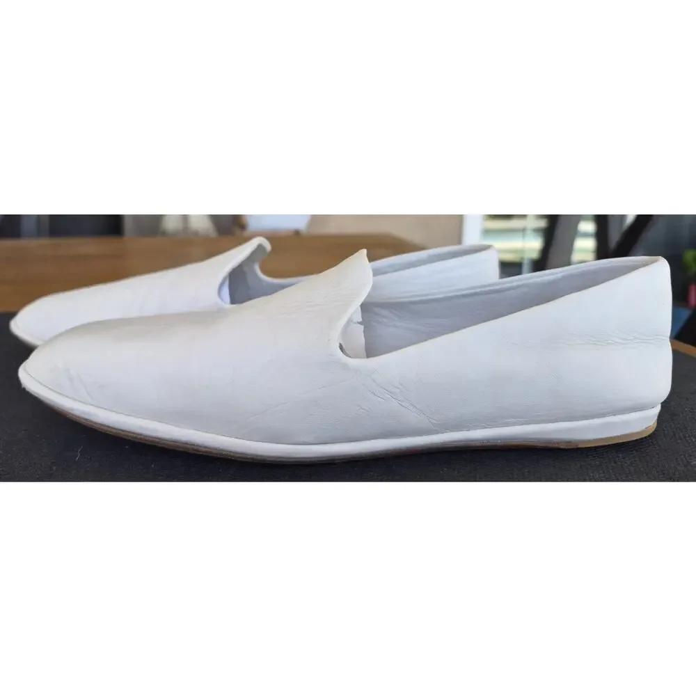 Vince Camuto Paz Leather Flat Slip-On Loafer in Off White Women's Size 6.5